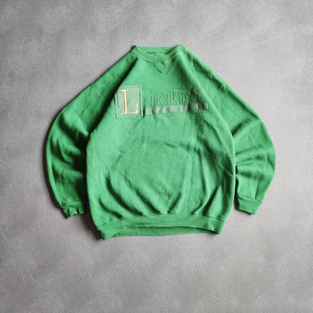 Vintage 90's Leinenkugel's Beer Chippewa Falls Green Sweatshirt Large